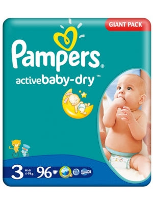 Pampers Active Baby Midi Baby Diapers, 96 pcs, 4-9 kg
