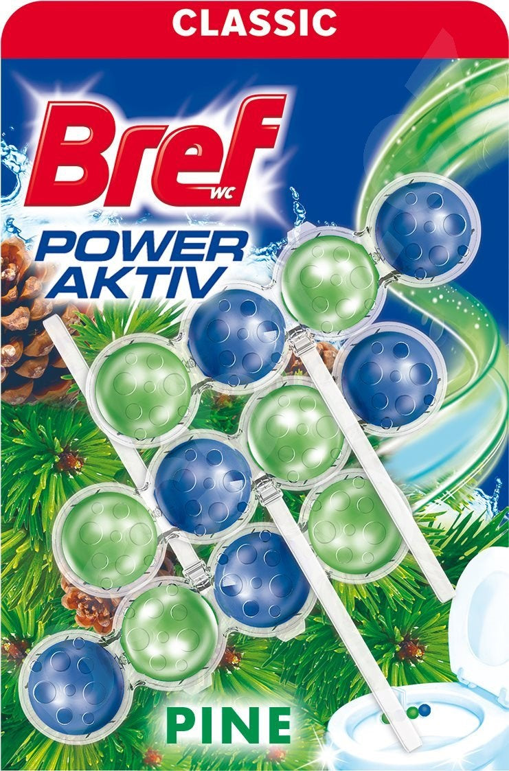 Toilet rim blocks Bref 3 pcs x 50 g pine