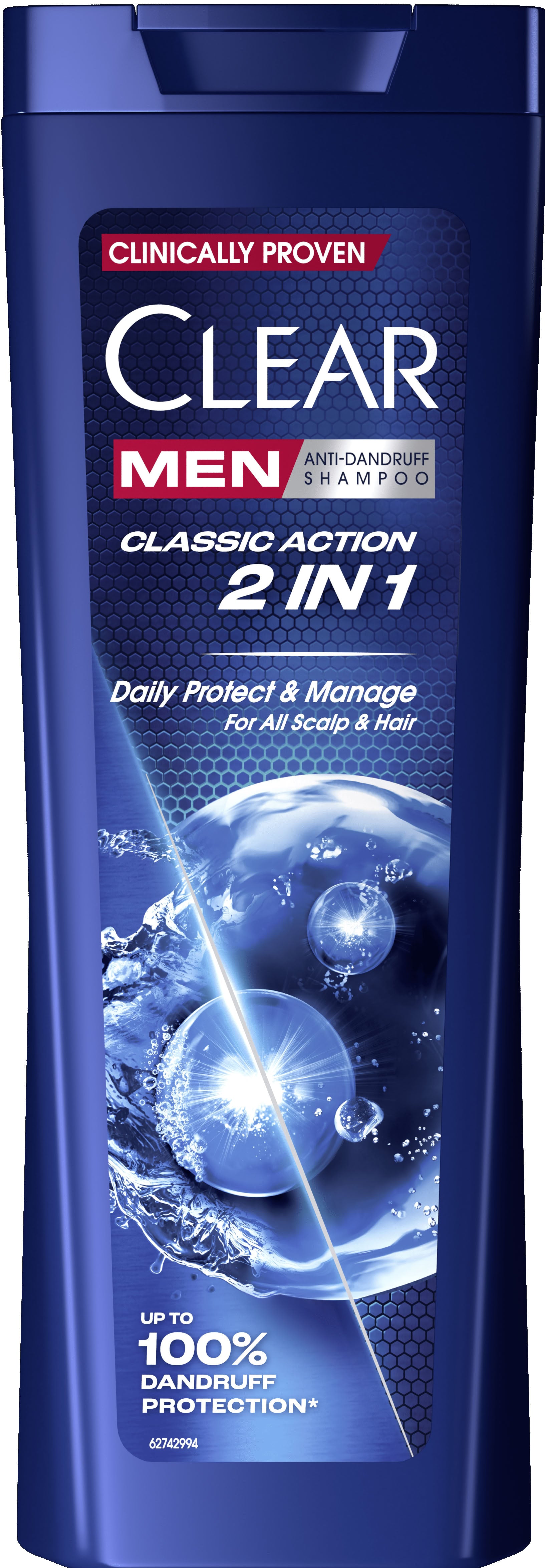 Clear Men 2-in-1 Daily Protection & Care Anti-Dandruff Shampoo, 360 mL