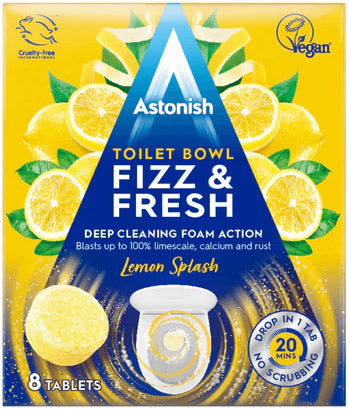 Astonish Lemon Splash Toilet Cleaning Tablets, 8 pcs