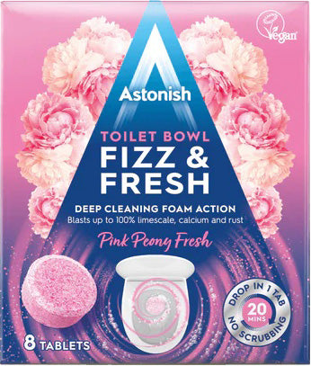 Astonish Pink Peony Toilet Cleaning Tablets, 8 pcs