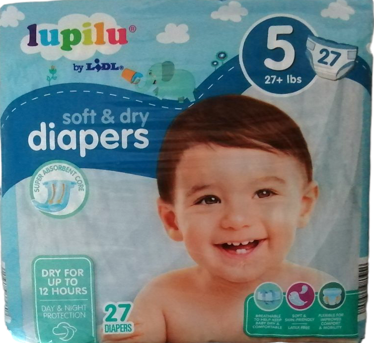 Lupilu Soft & Dry Size 5 Baby Diapers, 12+ kg, 27 pcs