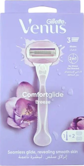 Gillette Venus Comfortglide Breeze Women's Razor, 2 Cartridges, 3 Blades