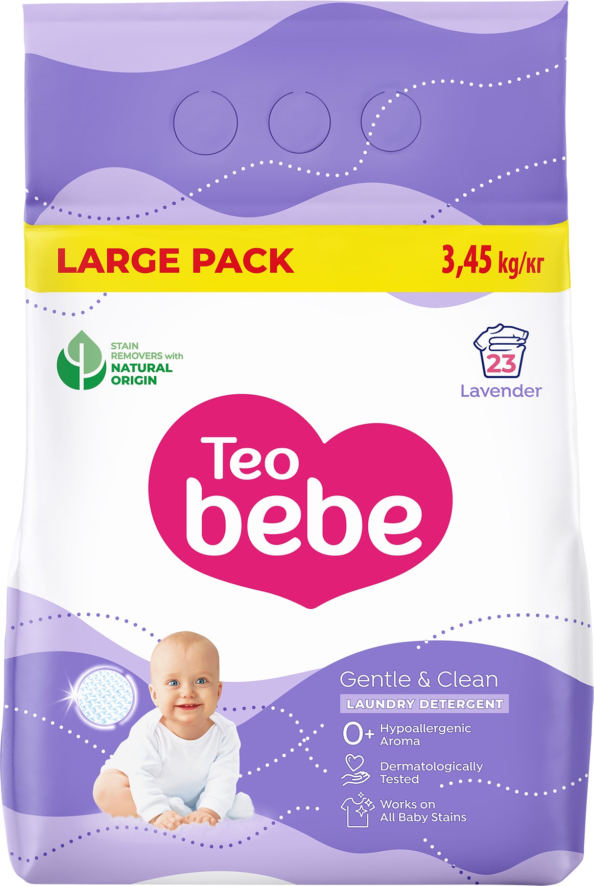 Teo Bebe Gentle & Clean Lavender Laundry Detergent Powder, 3.45 kg