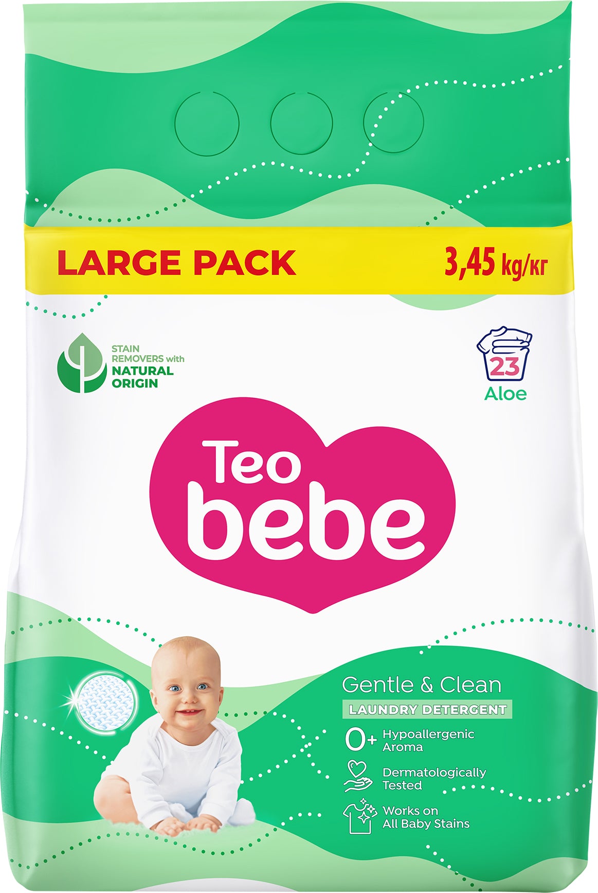Teo Bebe Gentle & Clean Aloe Laundry Detergent Powder, 3.45 kg