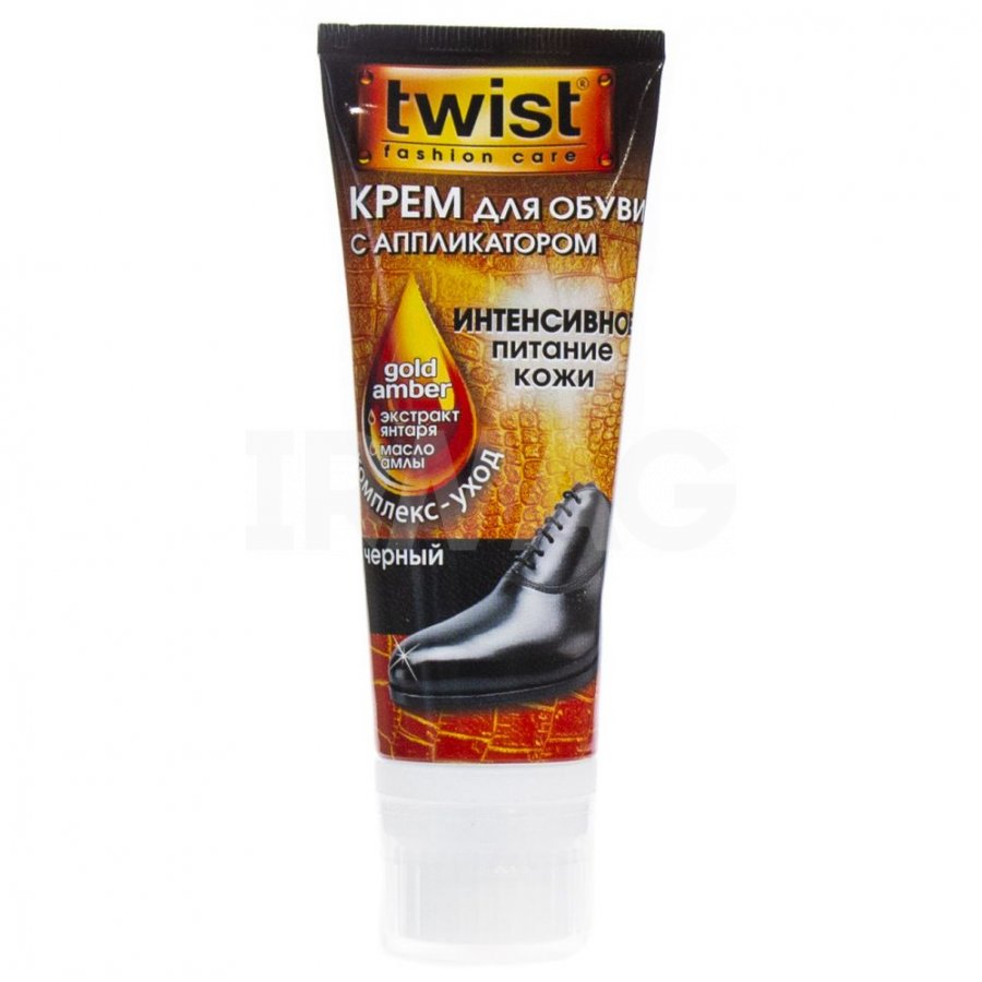 Twist Fashion Care Black Shoe Cream with Applicator, 75 mL