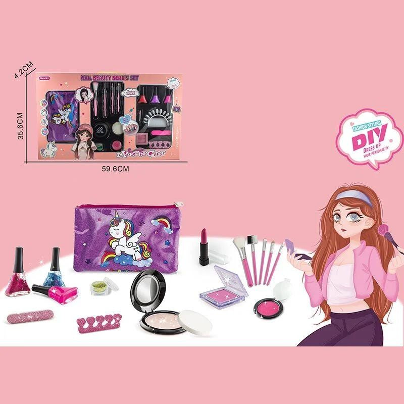 Make Up Gift HZ 034 Makeup Set with Manicure Set, Lipstick, Blush, Powder & Brushes