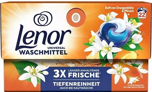 Lenor Universal Orange Blossom & Peach Laundry Detergent Pods, 22 pcs (Price per 1 pc)