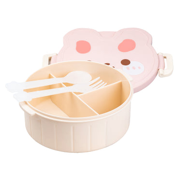 Rabbit HP-12-270W White Kids' Lunch Box with Utensils, 18 x 18 x 7 cm - Image 2