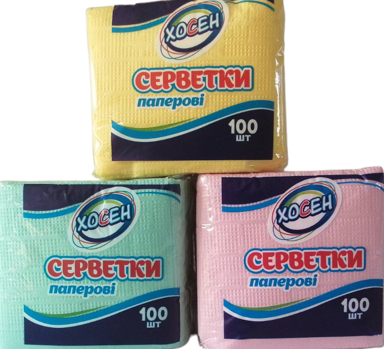 Khosen Assorted Colored Napkins, 100 pcs