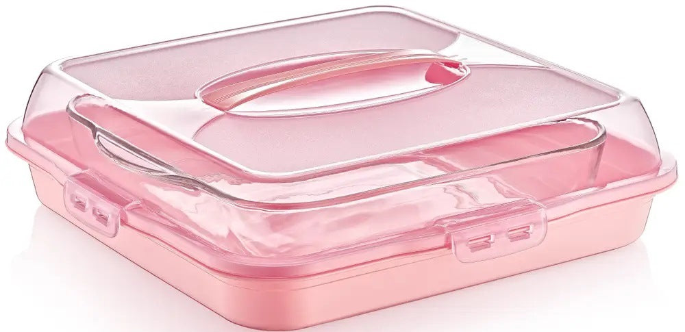 Dunya 30308 Plastic Cake Carrier with Lid, 35 x 35 cm