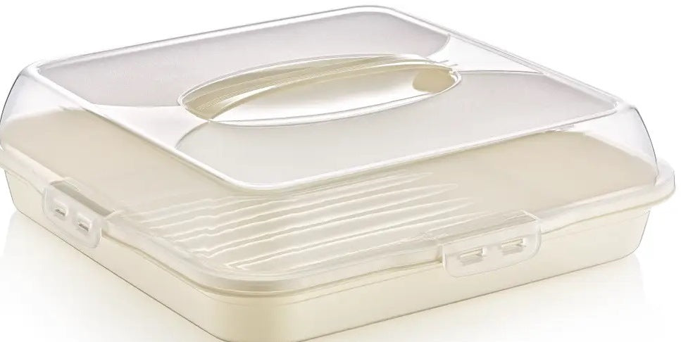 Dunya 30308 Plastic Cake Carrier with Lid, 35 x 35 cm - Image 3
