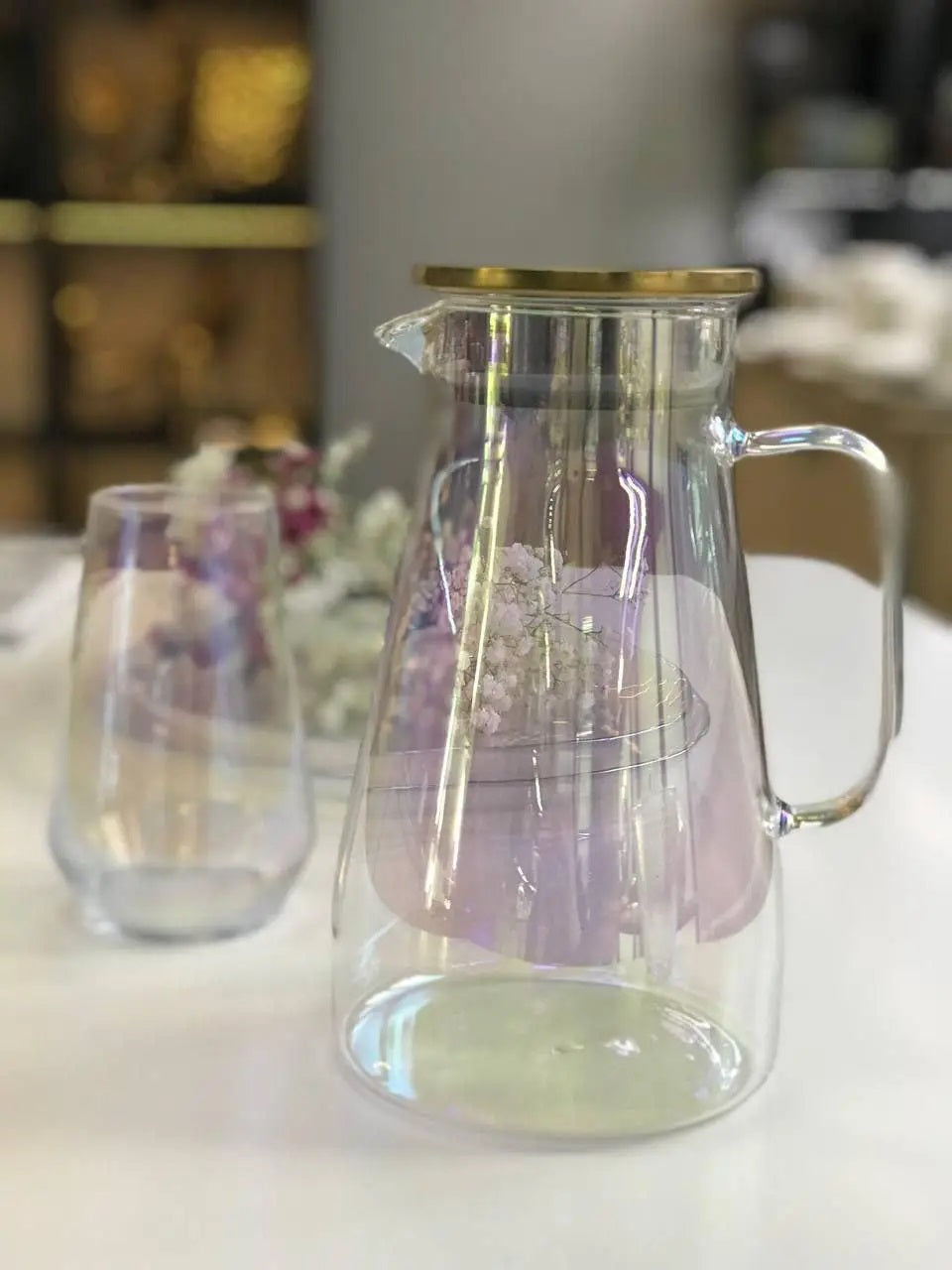 Olens 102-40 Aqua Glass Pitcher, 1.6 L - Image 3