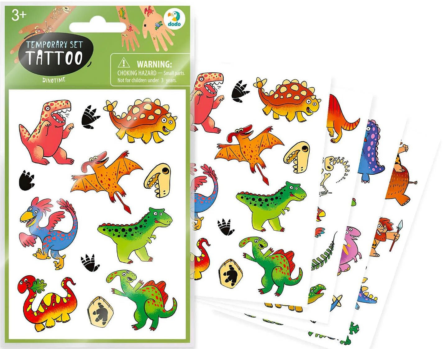 Dodo 301104 Dinosaur Time Temporary Tattoo Set