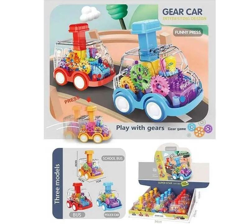 HY-601 Transparent Toy Car with Gears