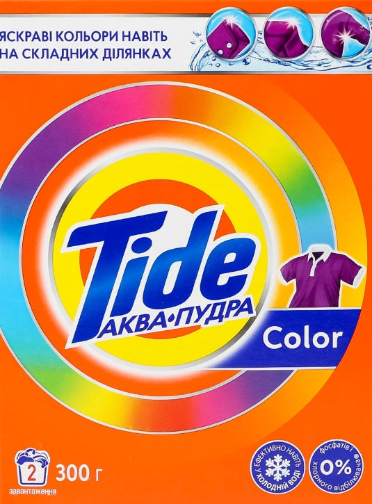 Tide Aqua-Powder Color Automatic Laundry Detergent Powder, 300 g