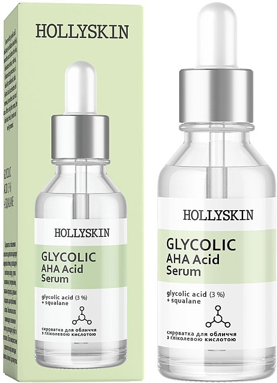 Hollyskin Glycolic AHA Acid Face Serum, 30 mL