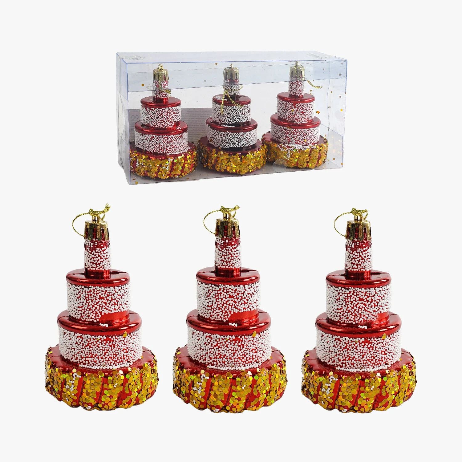 C 67200 Cake Christmas Ornaments, 3 pcs