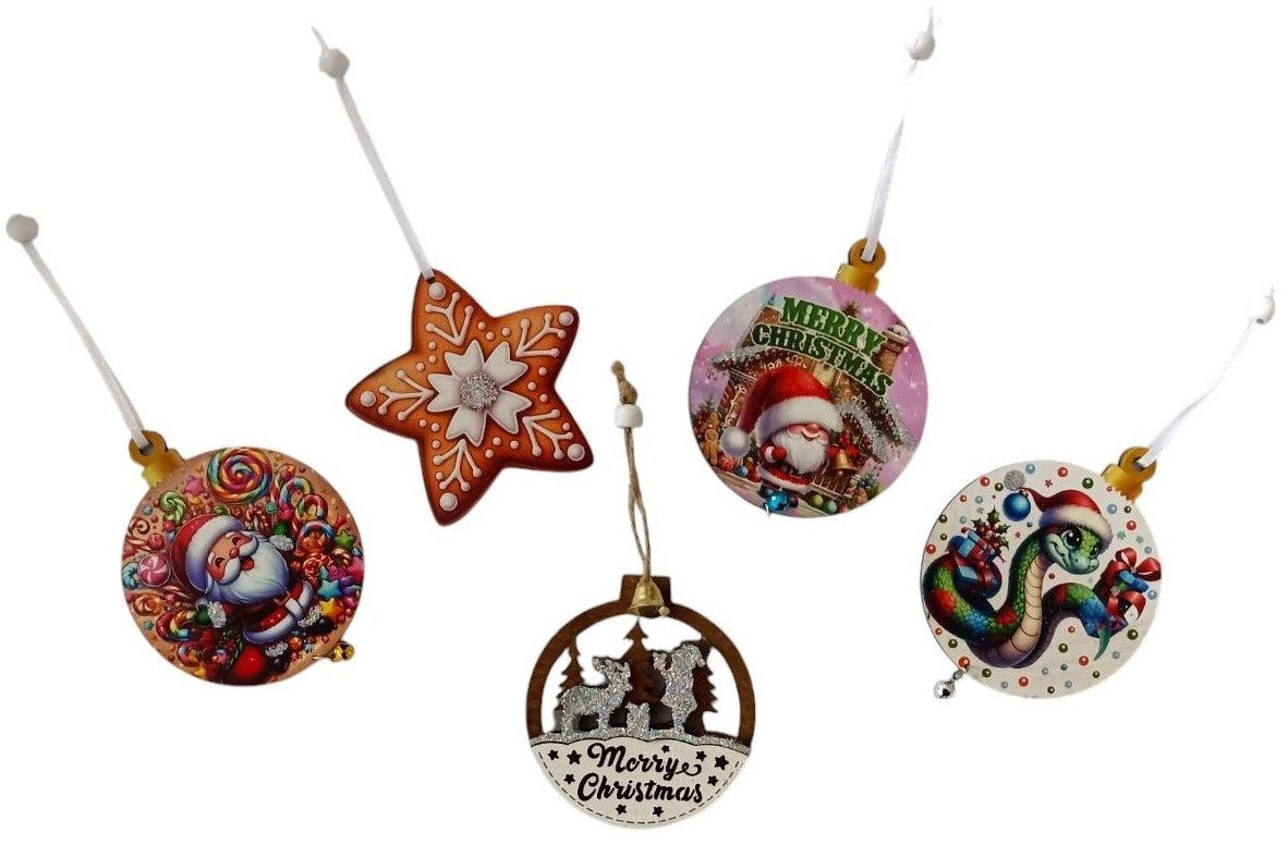 Wooden Christmas Tree Ornament, Assorted