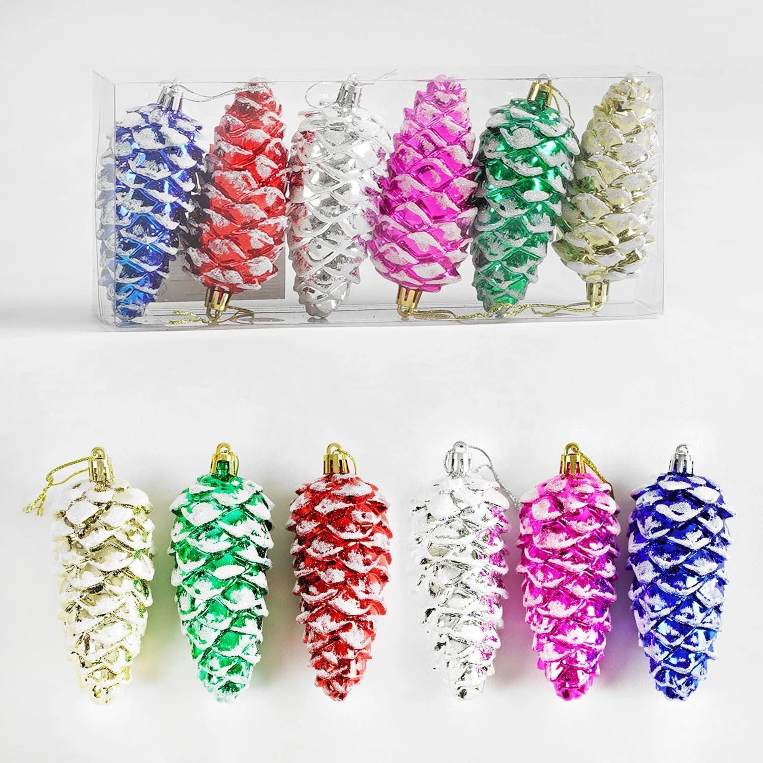 D 35031 Christmas Pine Cone Ornaments, 11.5 cm, 6 pcs