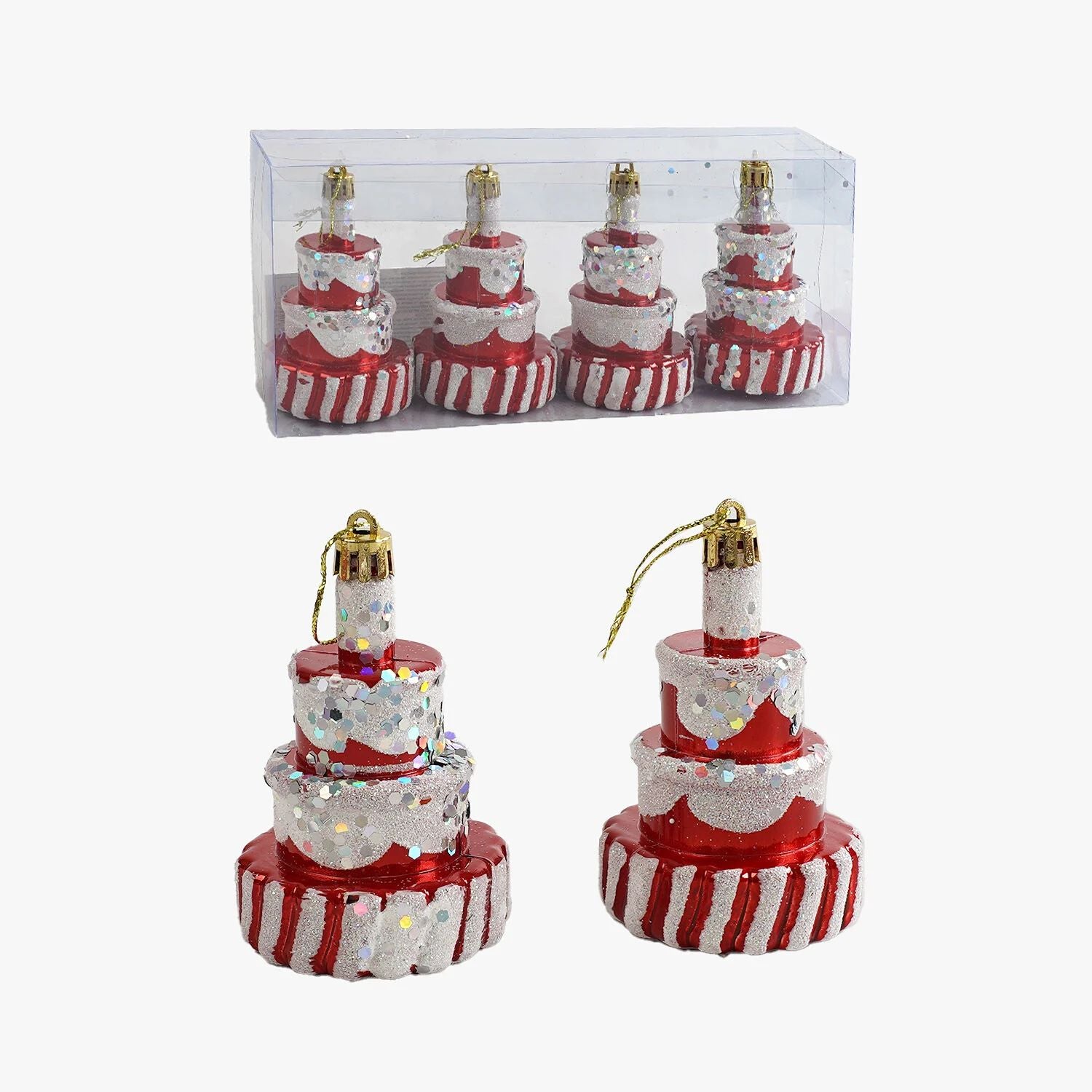 C 67199 Cake Christmas Ornaments, 4 pcs