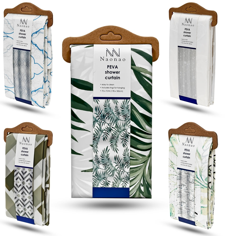 Stenson R89755 Bathroom Shower Curtain, 178 x 183 cm, Assorted