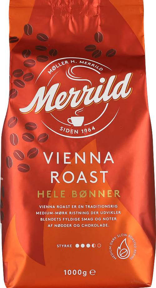 Merrild Vienna Roast Whole Bean Coffee, 1 kg