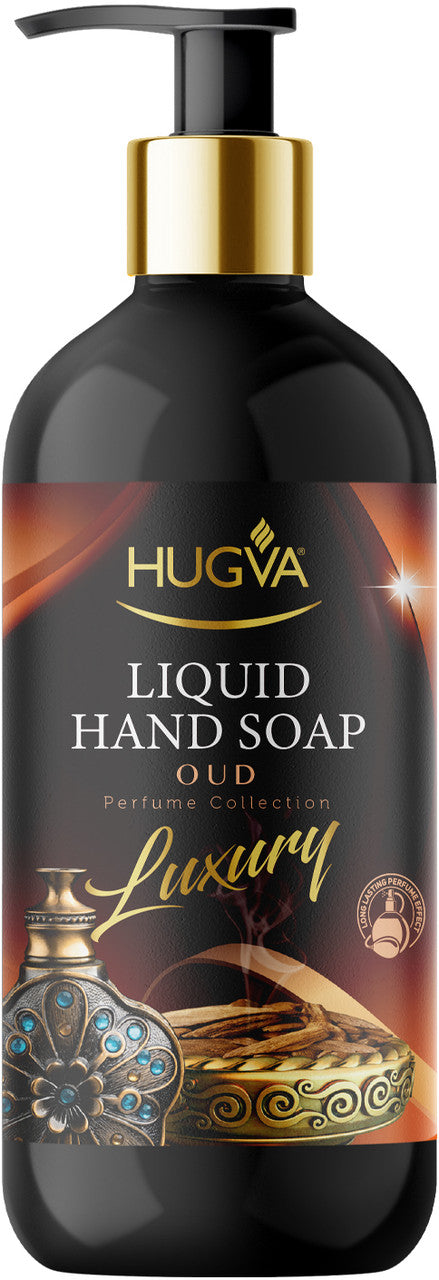 Hugva Luxury Oud Liquid Hand Soap with Pump, 500 mL