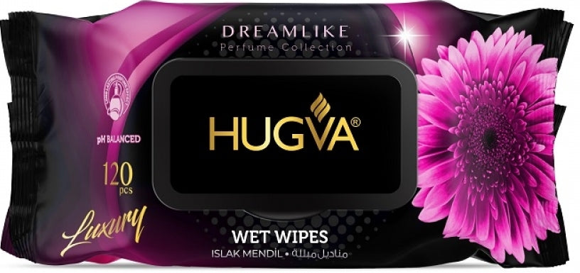 Hugva Luxury Dream Like Wet Wipes with Lid, 120 pcs