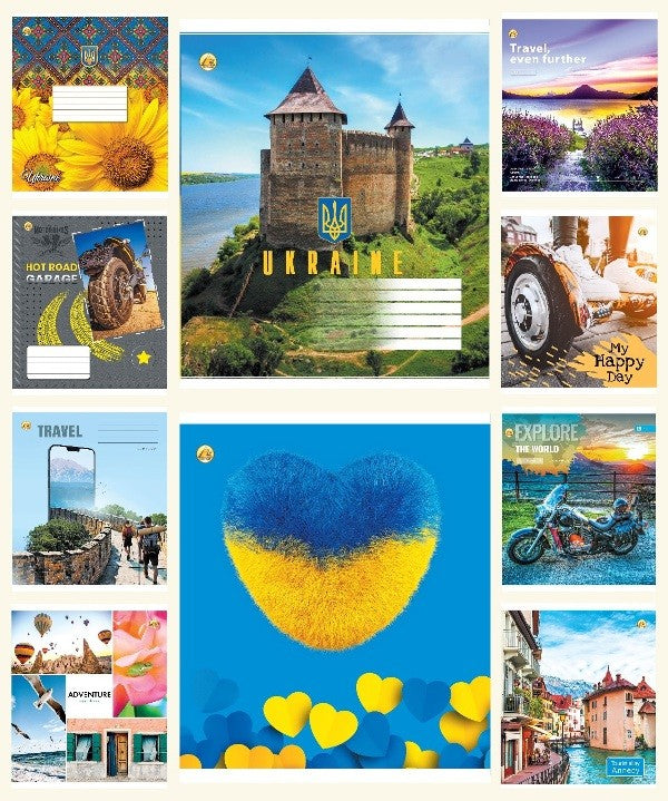Tetrada Grid Notebook, 60 Sheets, Assorted