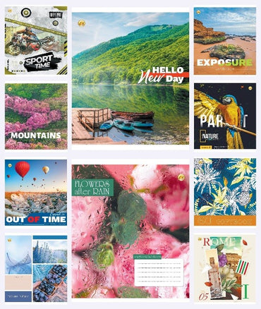 Tetrada Grid Notebook, 60 Sheets, Assorted - Image 2