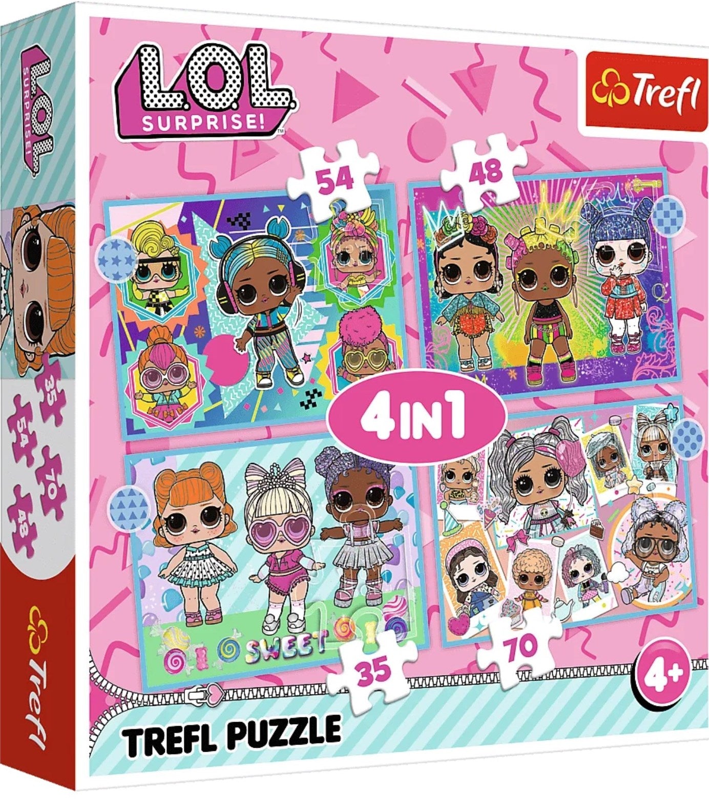 Trefl 34613 L.O.L. Surprise Meet the Dolls 4-in-1 Puzzle