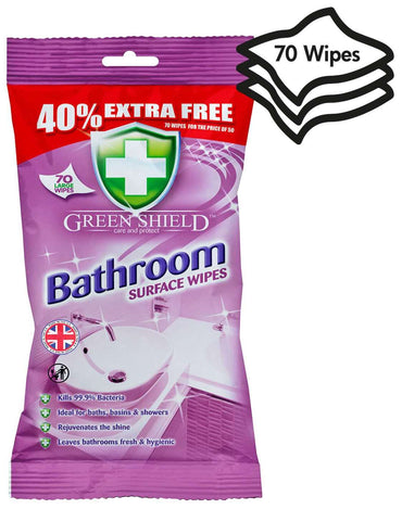 Green Shield Bathroom Surface Cleaning Wipes, 70 pcs - Image 2