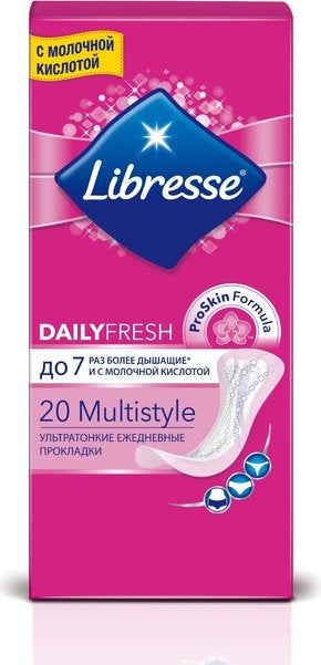 Libresse Dailyfresh Multistyle Panty Liners, 20 pcs