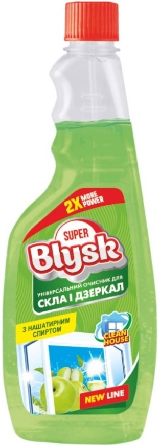 Super Blysk Green Apple Glass & Mirror Cleaner Refill, 500 mL