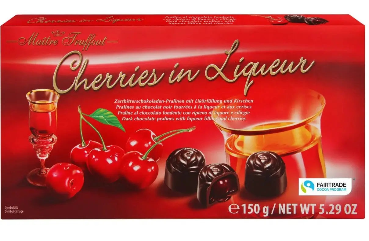 Maitre Truffout Cherries in Liqueur Chocolates, 150 g