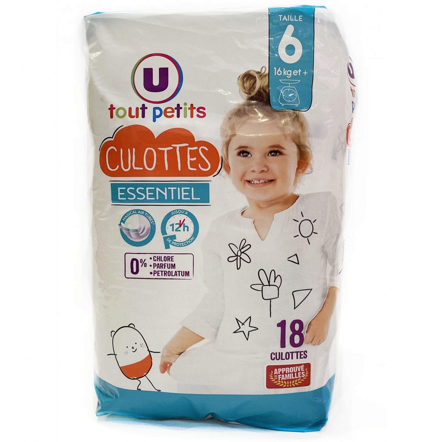 U Tout Petits Essentiel Size 6 Baby Pull-Up Diaper Pants, 16 kg, 18 pcs - Image 2