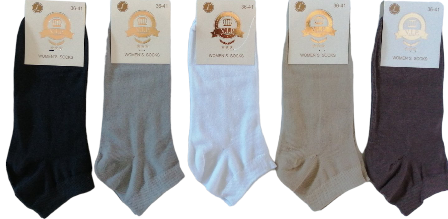 L V.I.P. Women's Short Socks, Size 36-41