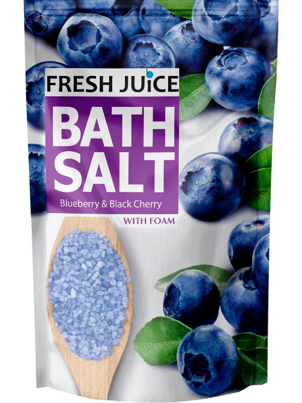 Fresh Juice Blueberry & Black Cherry Foaming Bath Salt Refill Pouch, 500 g