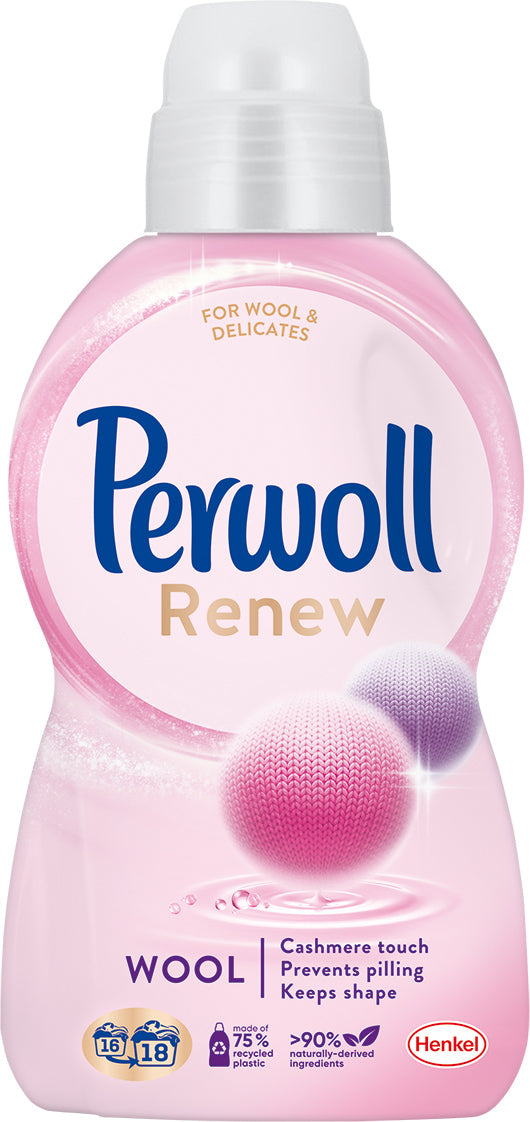 Perwoll Renew Wool Liquid Laundry Detergent, 990 mL, 18 wash loads