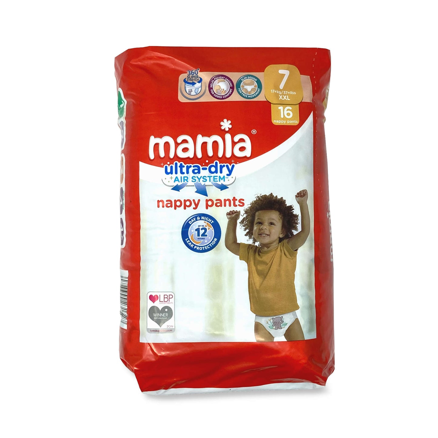 Mamia 7 Baby Pull-Up Diaper Pants, 16 pcs, 17+ kg