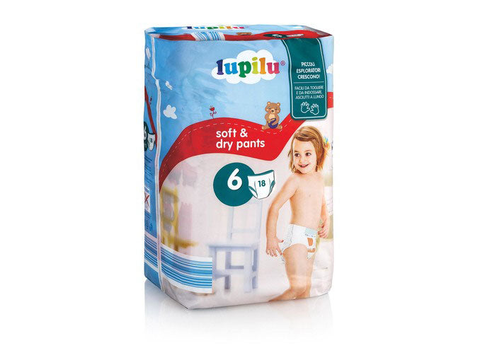 Lupilu Soft & Dry 6 Baby Pull-Up Diaper Pants, 18 pcs, 15+ kg