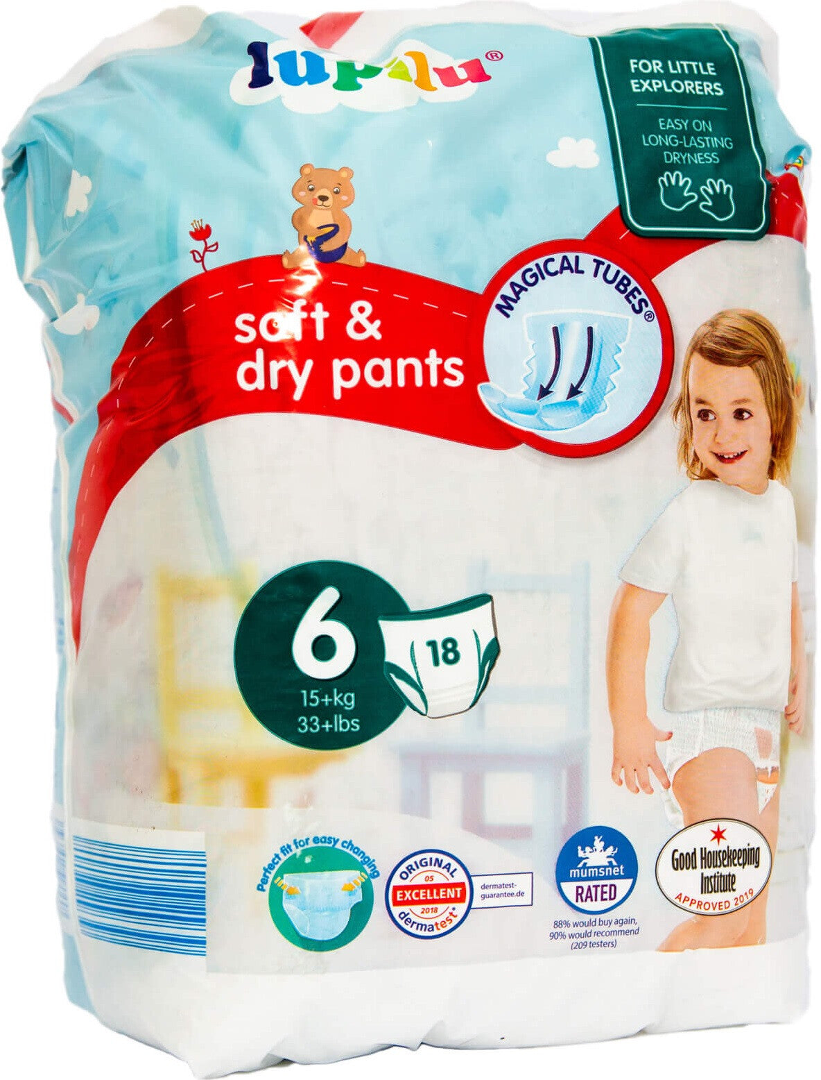 Lupilu Soft & Dry 6 Baby Pull-Up Diaper Pants, 18 pcs, 15+ kg - Image 2