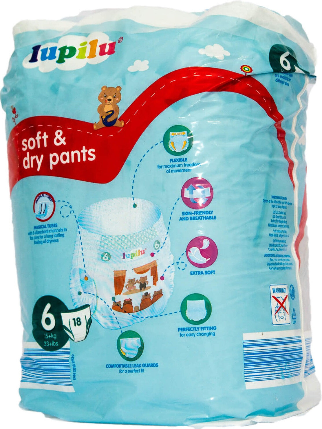 Lupilu Soft & Dry 6 Baby Pull-Up Diaper Pants, 18 pcs, 15+ kg - Image 3