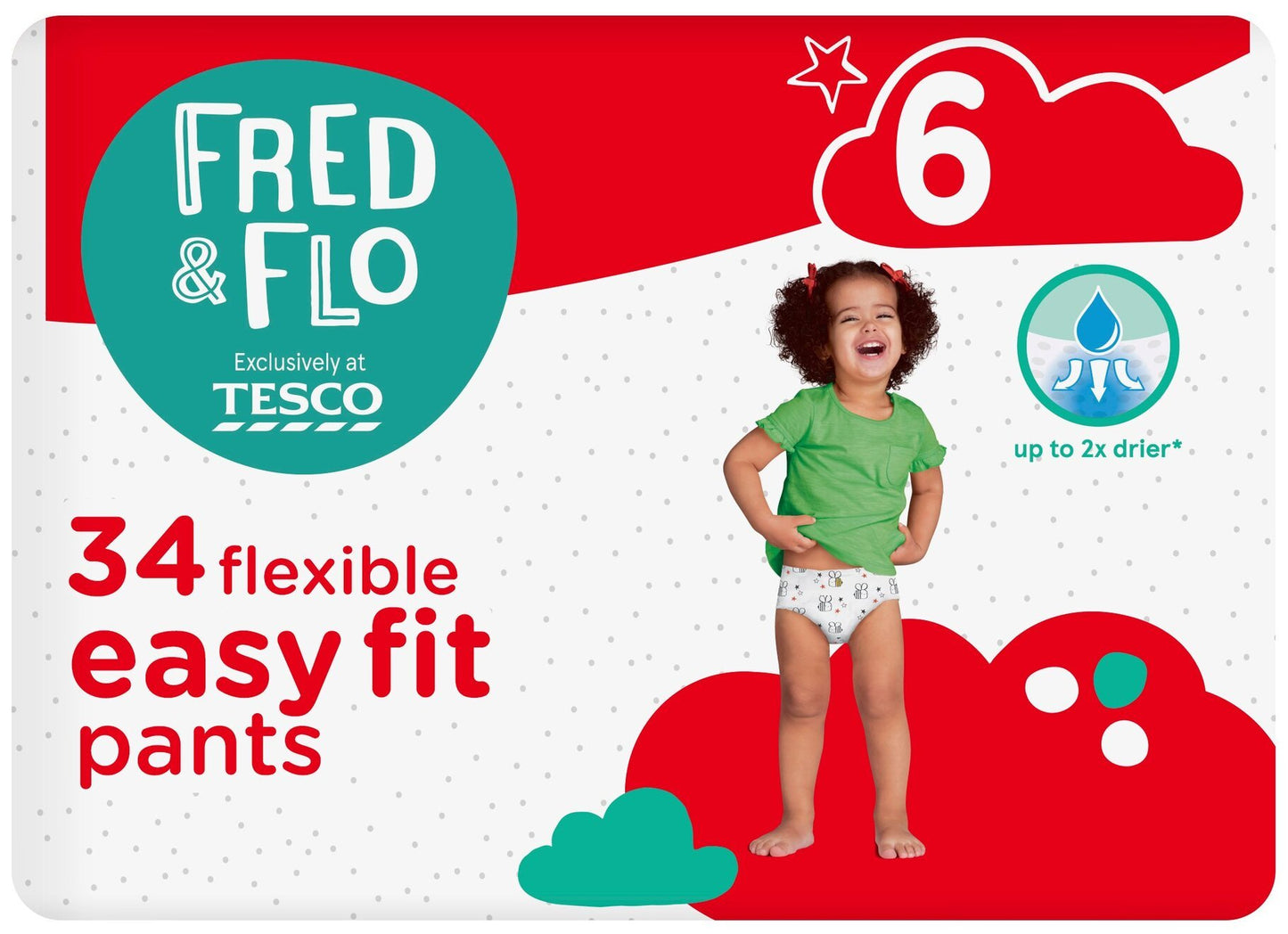 Fred & Flo Easy Fit 6 Baby Pull-Up Diaper Pants, 34 pcs, 16+ kg