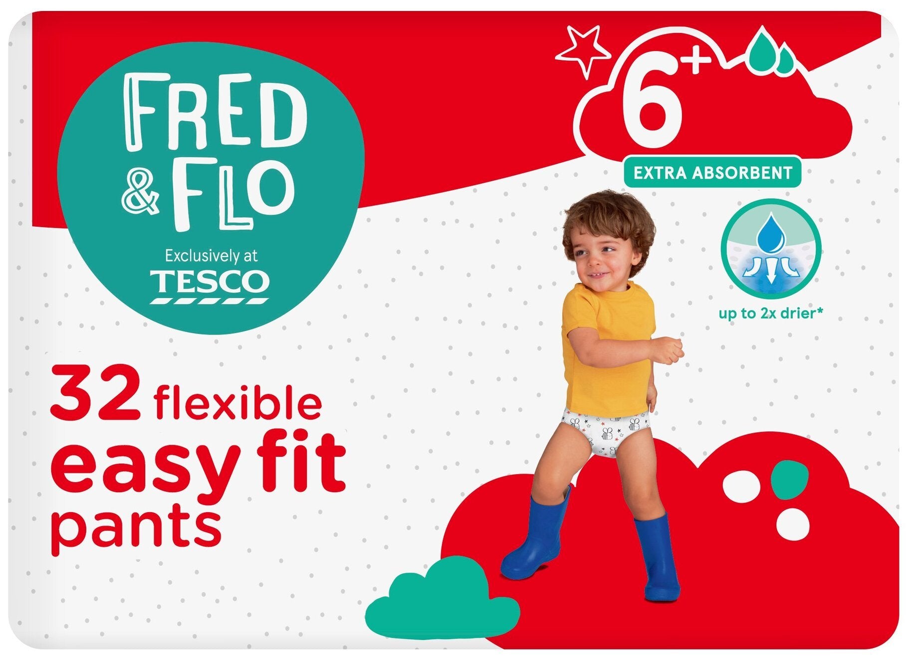 Fred & Flo Easy Fit 6+ Baby Pull-Up Diaper Pants, 32 pcs, 18+ kg