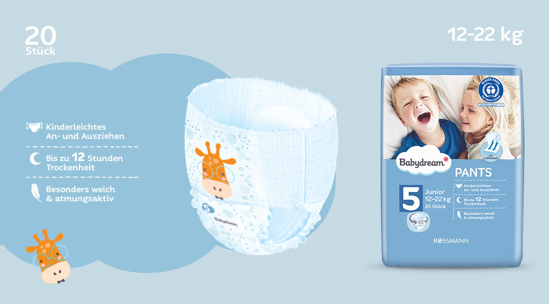 Babydream Size 5 Baby Pull-Up Diaper Pants, 20 pcs, 12-22 kg - Image 4
