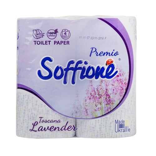 Soffione Toskana Lavender 3-Ply Toilet Paper, 4 Rolls