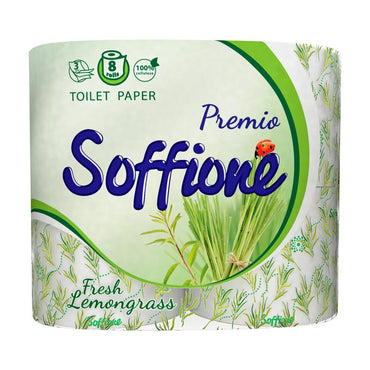 Soffione Fresh Lemongrass 3-Ply Toilet Paper, 8 Rolls - Image 2