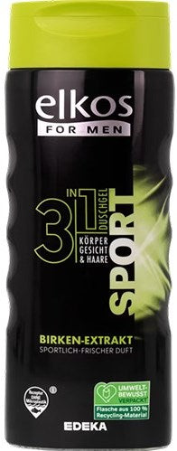 Elkos Men 3-in-1 Sport Shower Gel, 300 mL